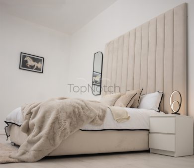 Panel Bed With Wide Headboard