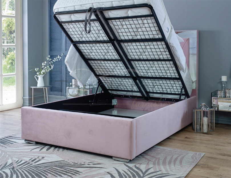 Horizon Mirror Bed with ottoman storage