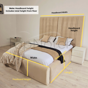 Natalia Luxury Panel Bed Size Chart