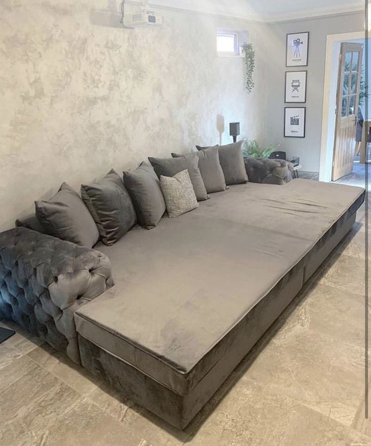 CUSTOM SIZE CINEMA SOFA BED / TV SOFA WITH CHESTERFIELD SIDES