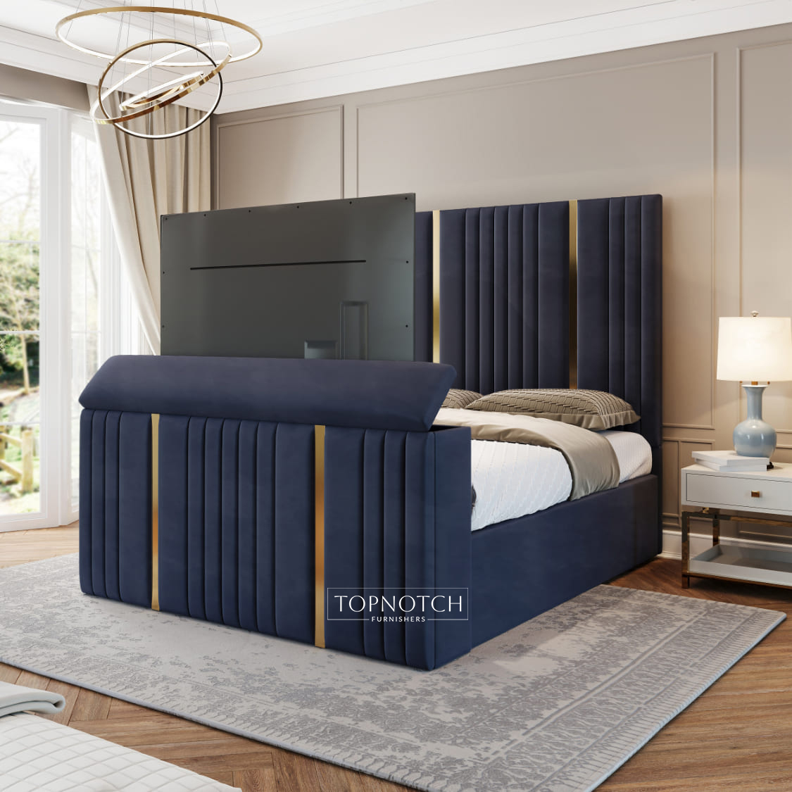 NeoDream Tv Bed With Gold Trims