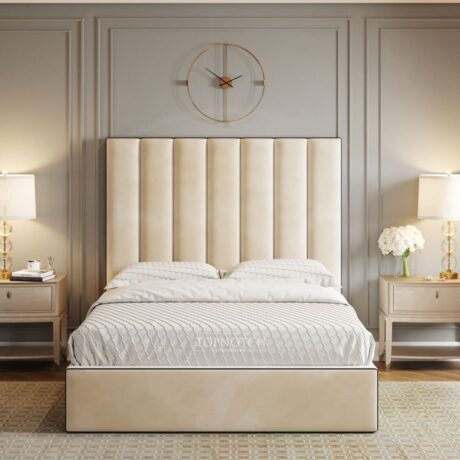 Geneva-Panel-bed-with-Black-Piping